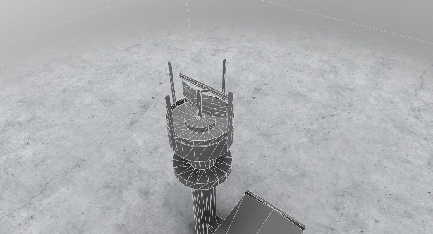 EDDH Radar Tower Low-poly 3D model_7