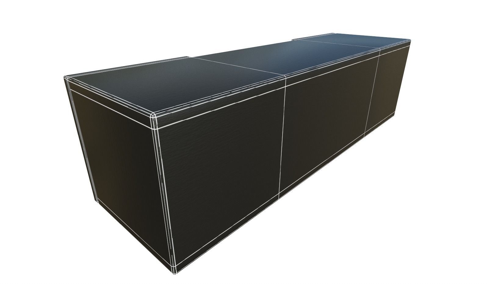 Modern TV Stand Low-poly 3D model_7