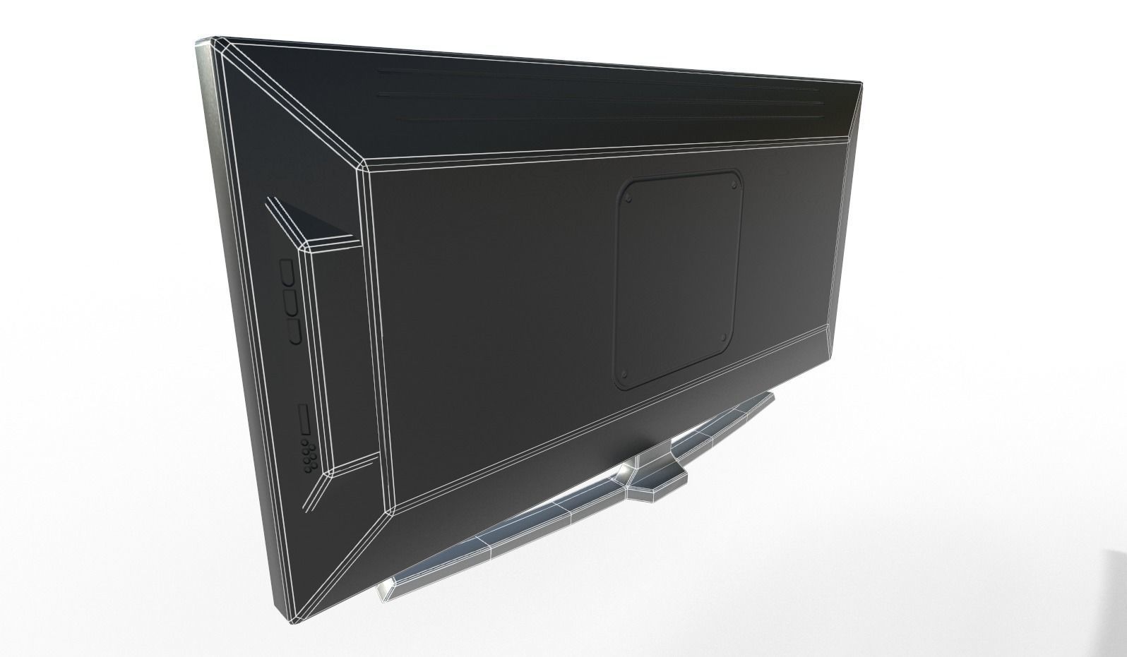 Flatscreen TV Low-poly 3D model_7