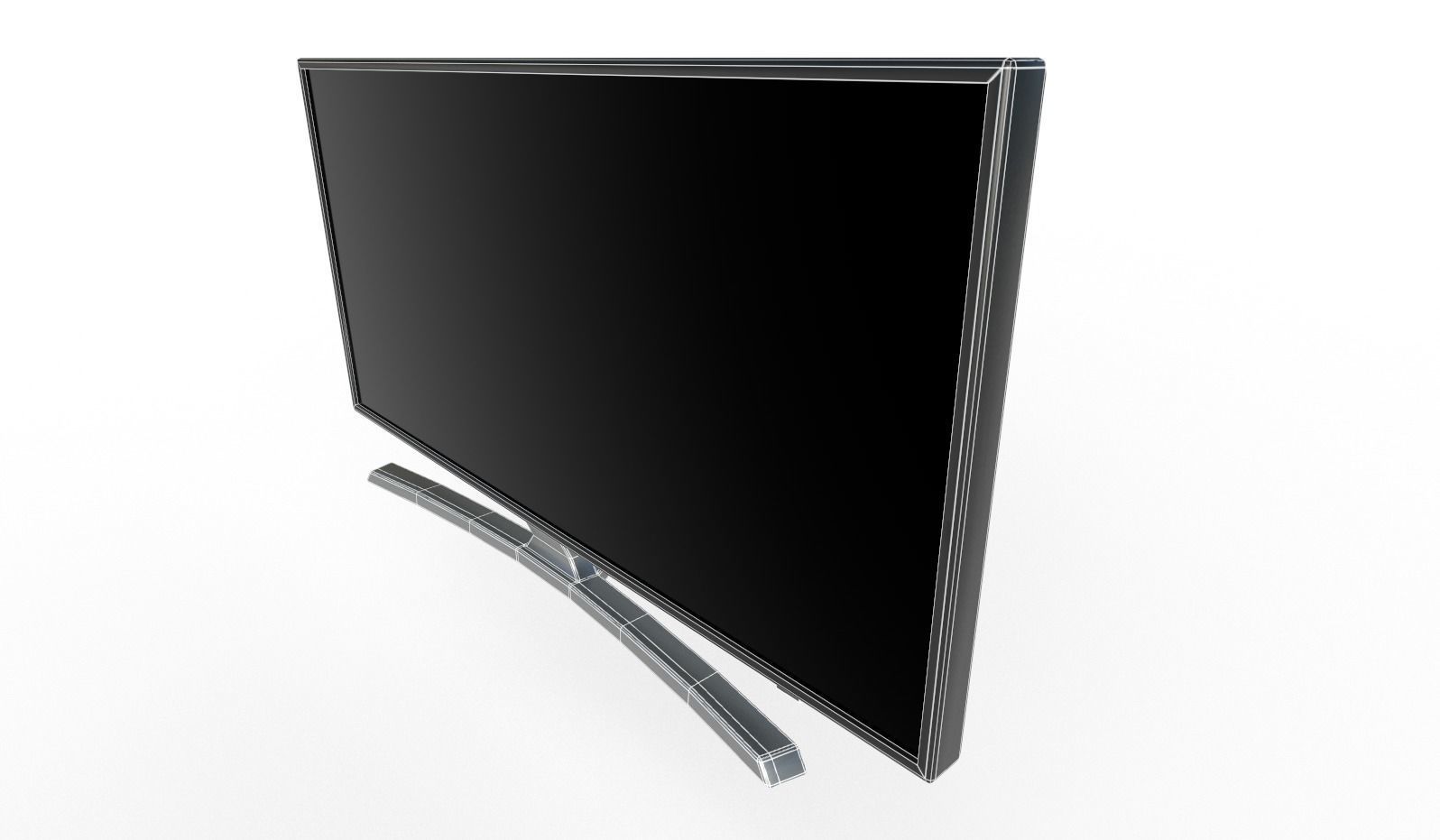 Flatscreen TV Low-poly 3D model_6