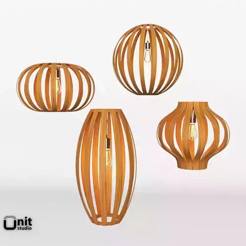 Bentwood Pendant Collection by West Elm 3D model