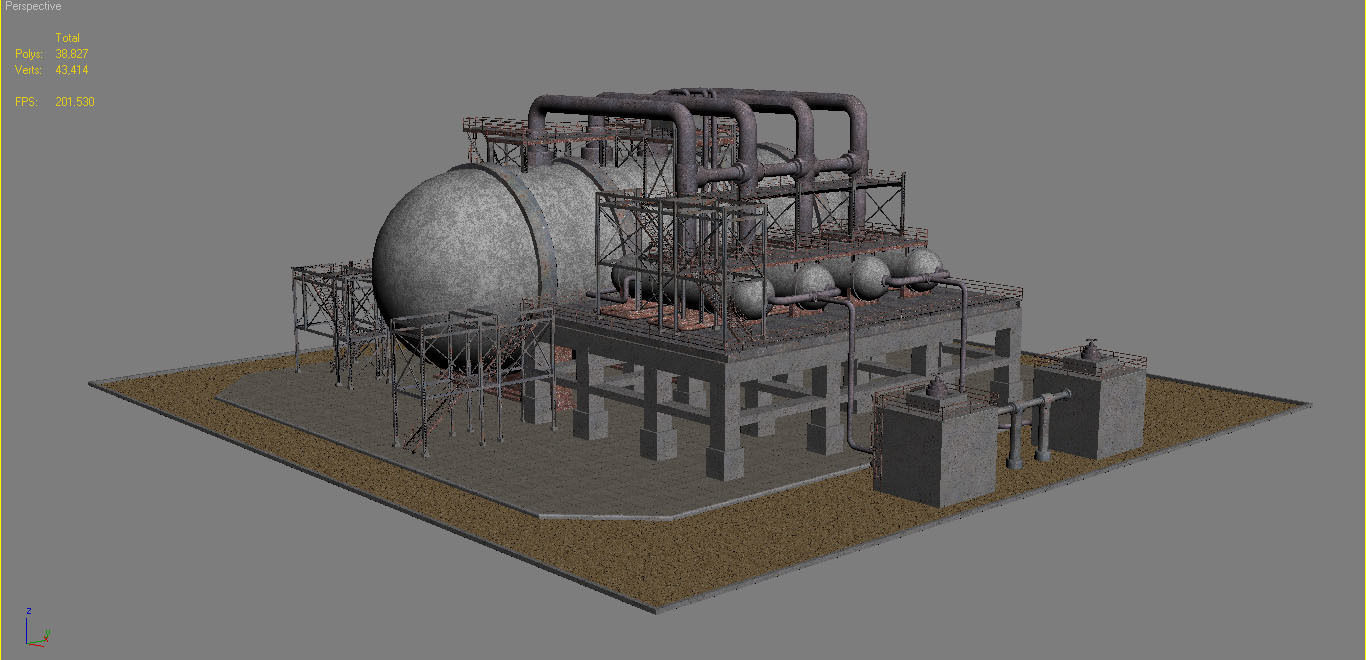 Industrial Silo 02 Low-poly 3D model_13
