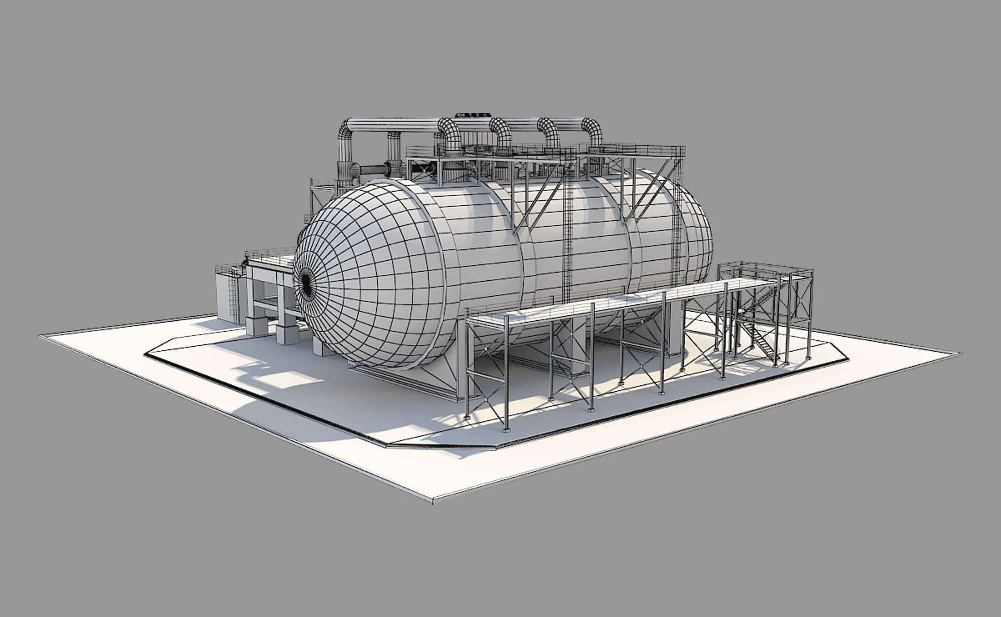 Industrial Silo 02 Low-poly 3D model_12