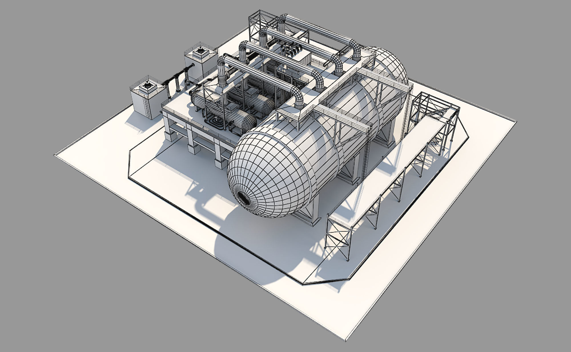 Industrial Silo 02 Low-poly 3D model_11