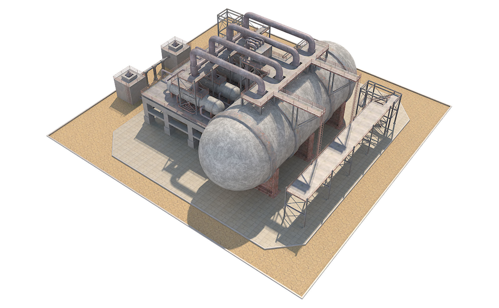 Industrial Silo 02 Low-poly 3D model_5