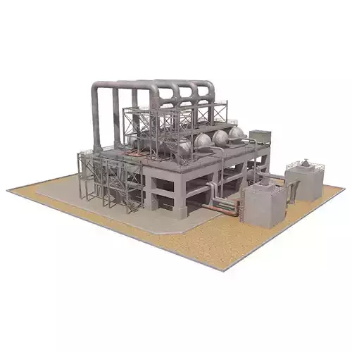  Industrial Silo 03 Low-poly 3D model