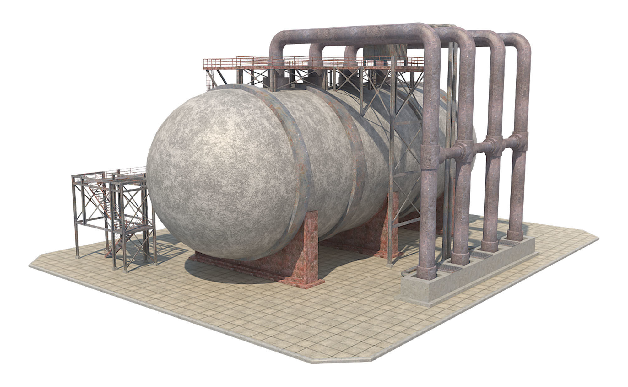 Industrial Silo 04 Low-poly 3D model_3
