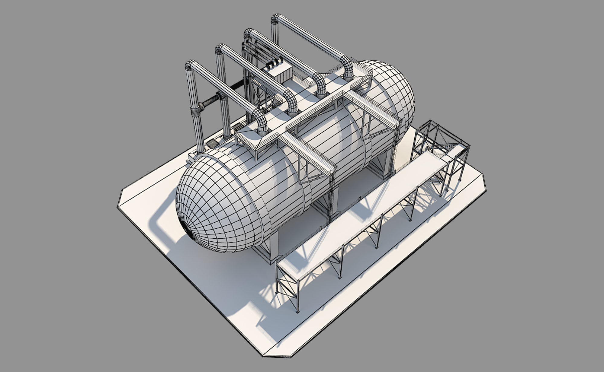 Industrial Silo 04 Low-poly 3D model_11