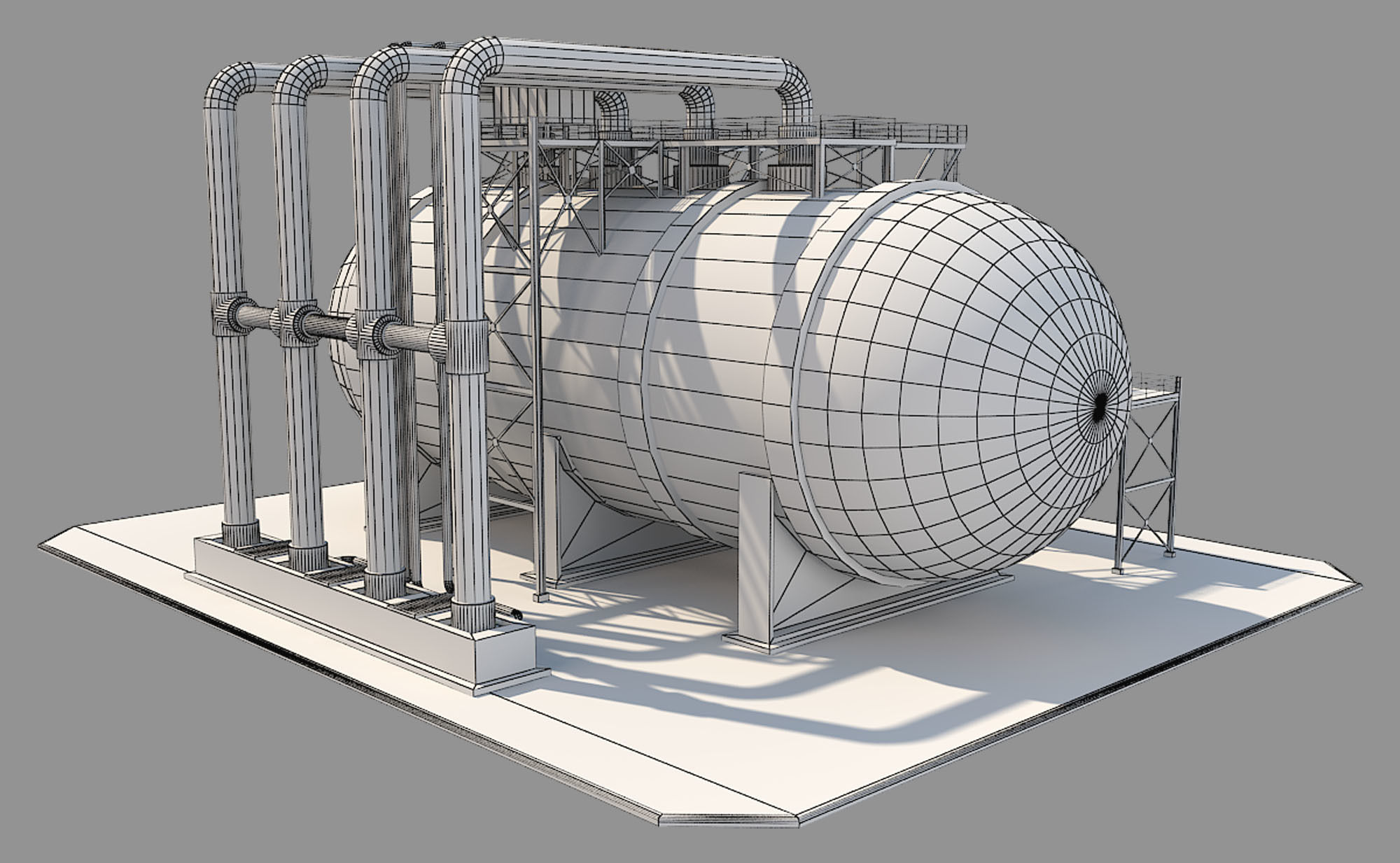 Industrial Silo 04 Low-poly 3D model_12