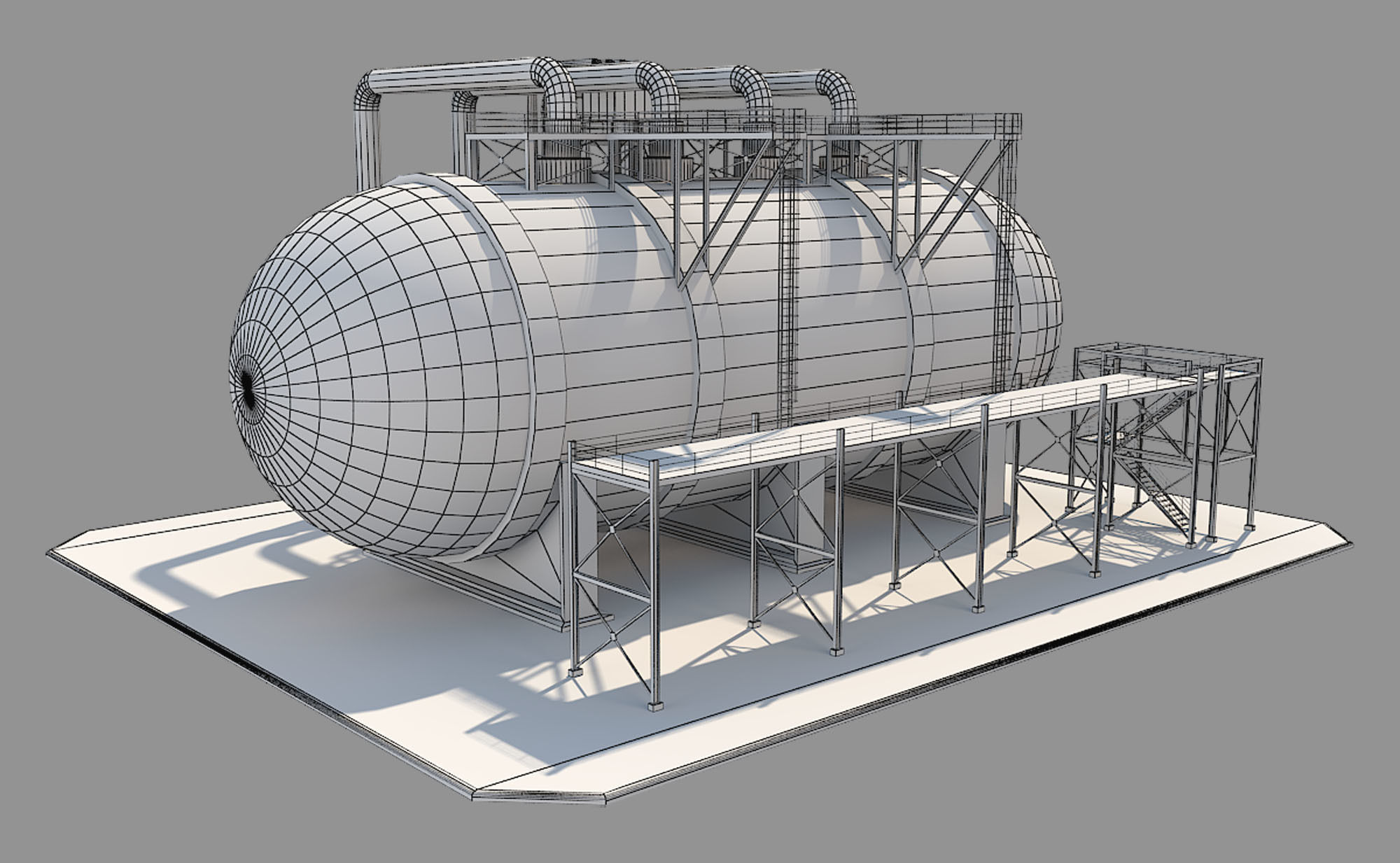 Industrial Silo 04 Low-poly 3D model_10