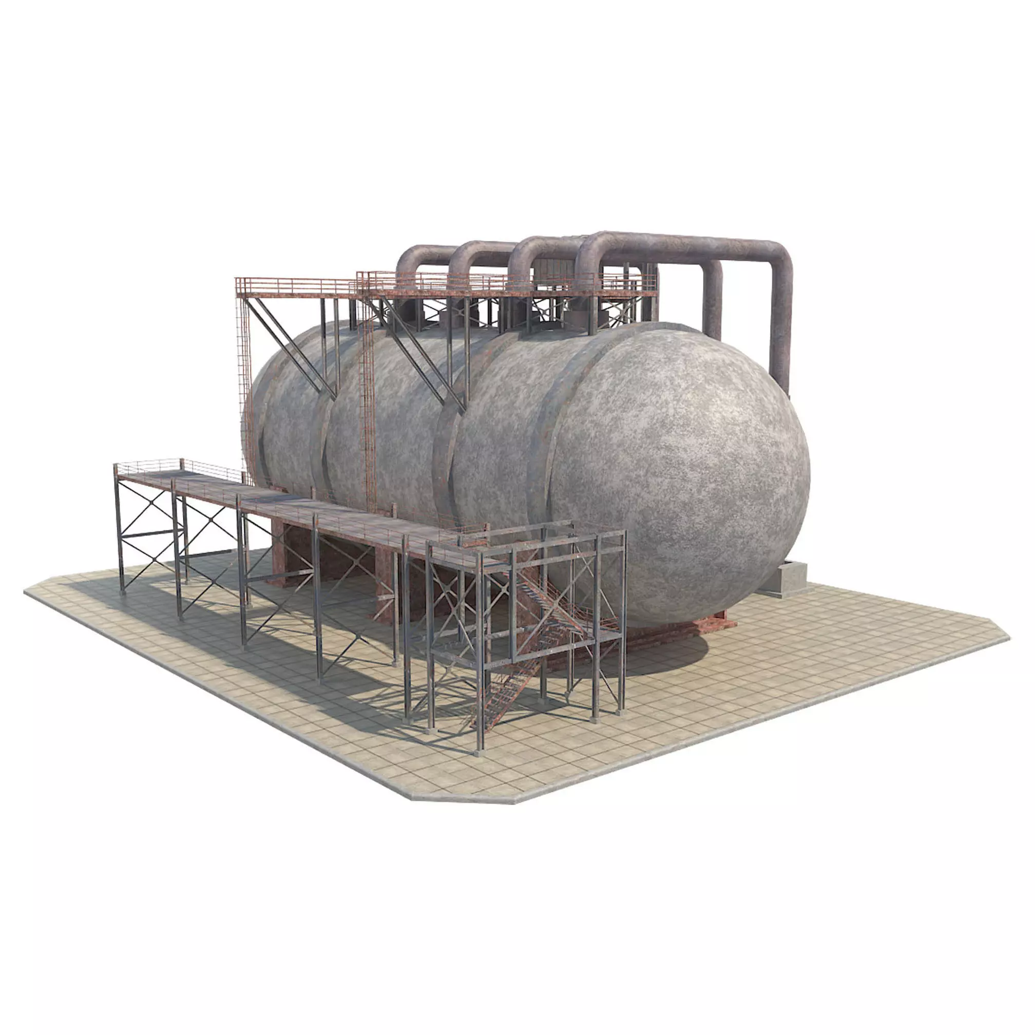 Industrial Silo 04 Low-poly 3D model_0