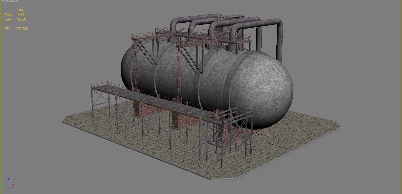 Industrial Silo 04 Low-poly 3D model_13