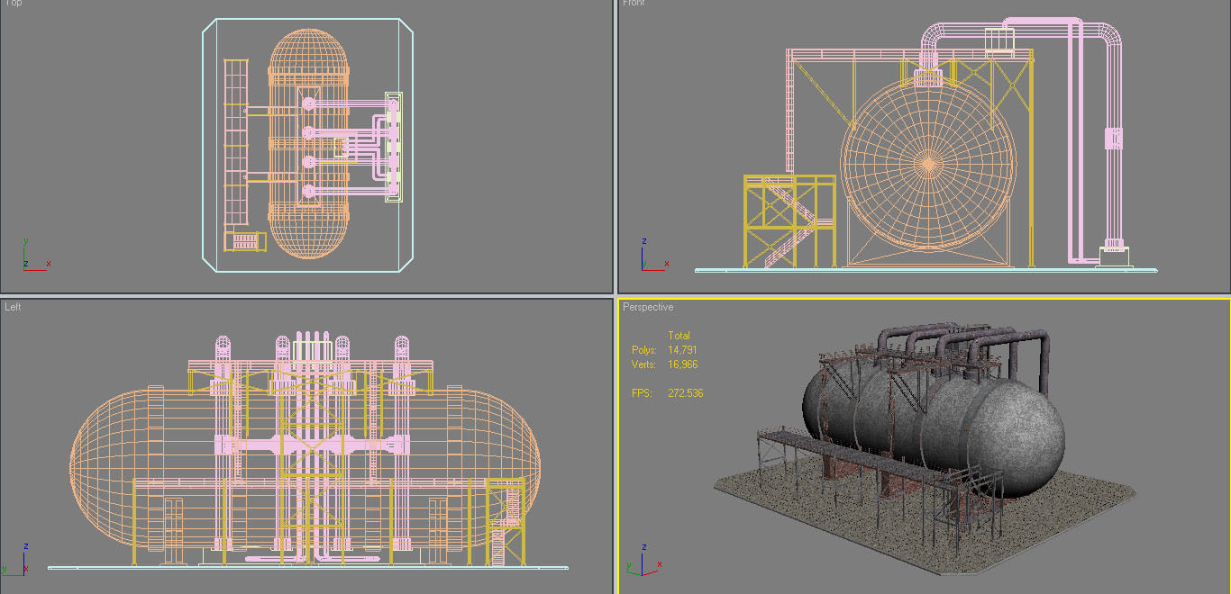 Industrial Silo 04 Low-poly 3D model_16