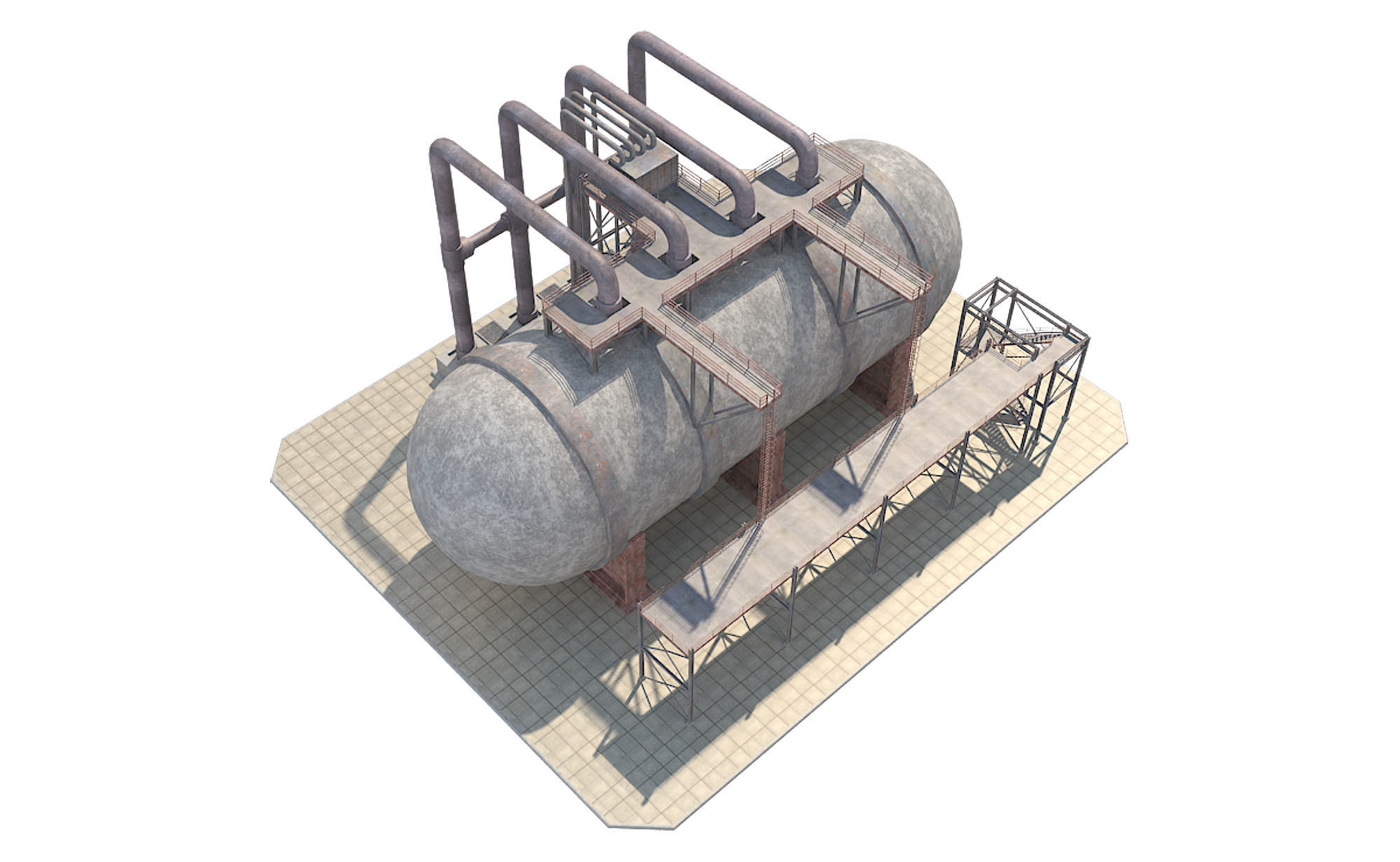 Industrial Silo 04 Low-poly 3D model_5