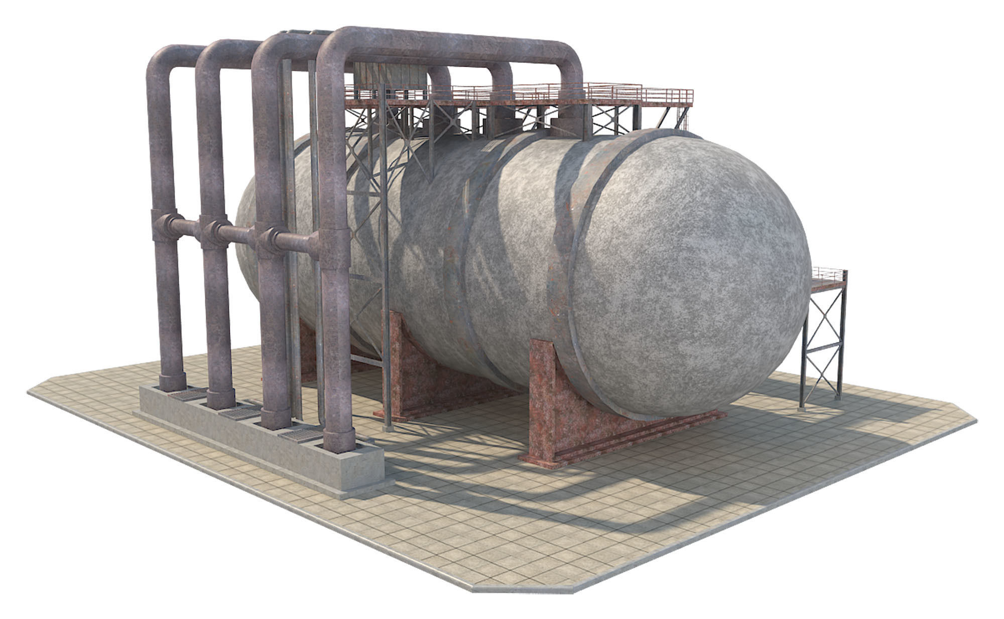 Industrial Silo 04 Low-poly 3D model_2