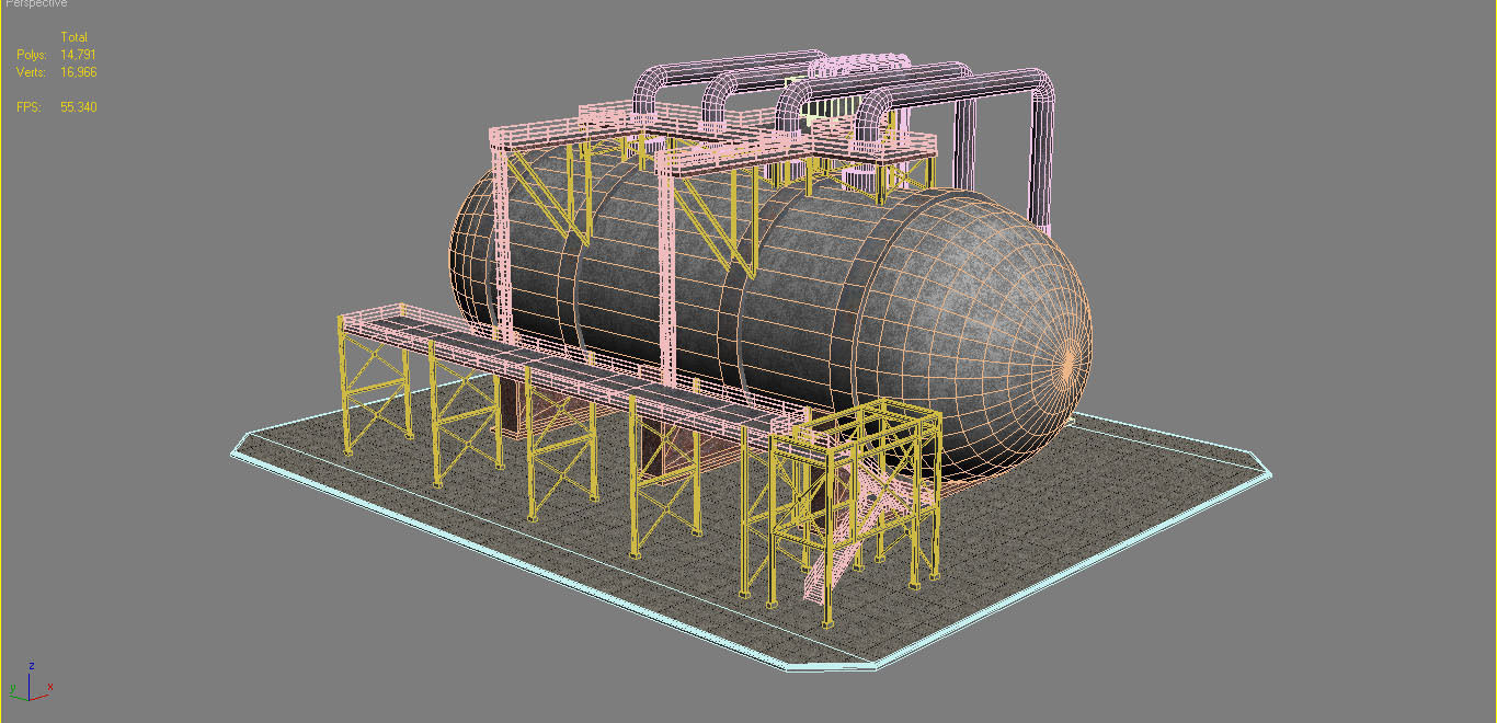 Industrial Silo 04 Low-poly 3D model_14
