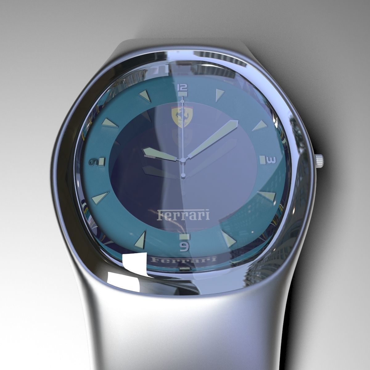 metal wrist watch 3D model_4