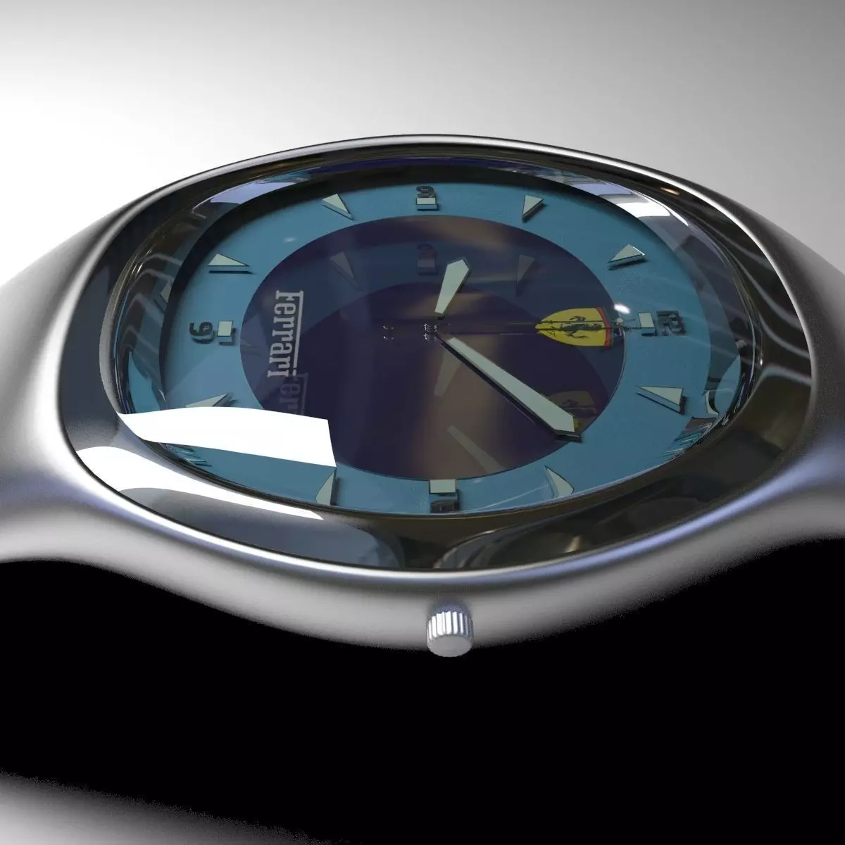 metal wrist watch 3D model_0