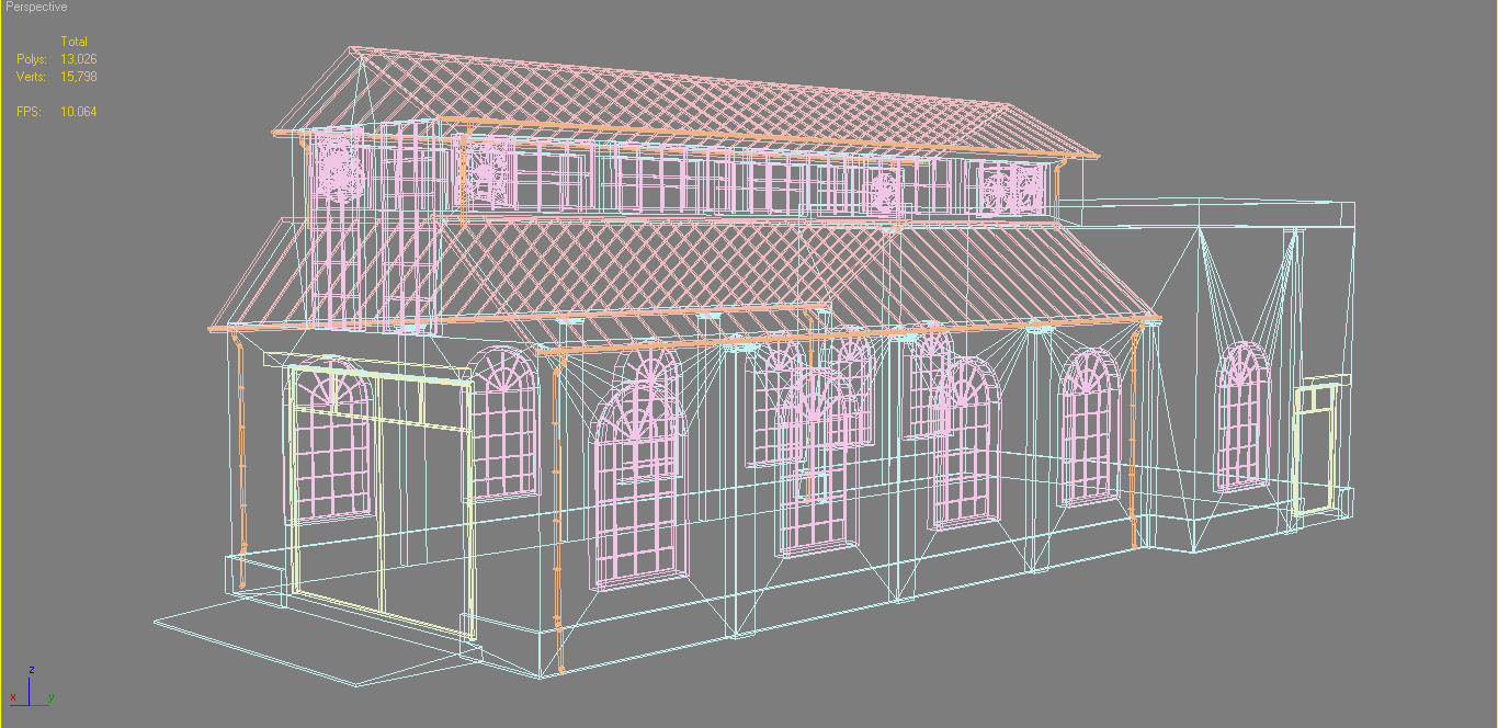 Warehouse 1 brick building Low-poly 3D model_15