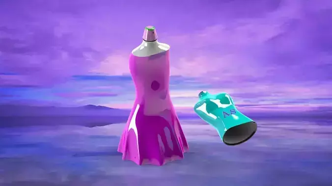 perfume bottle with cloudy sky