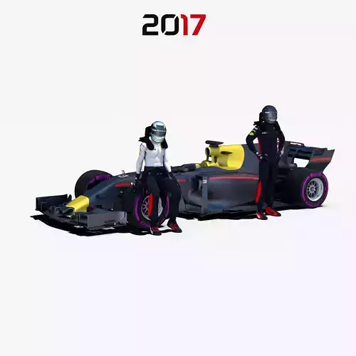 Formula 1 2017 car Low-poly 3D model