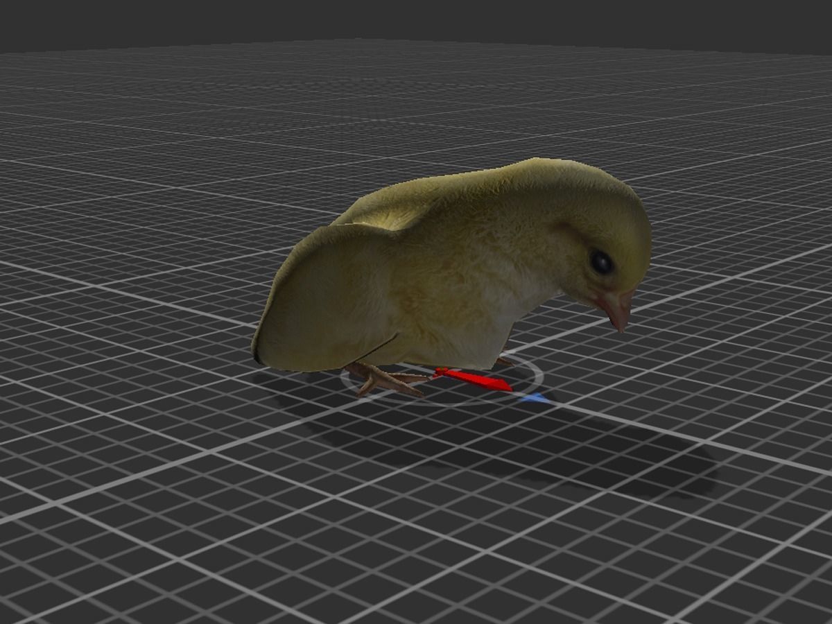 Chick  Low-poly 3D model_3