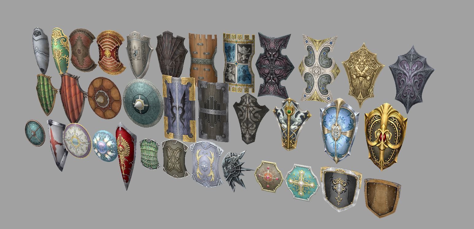 shield shields from legend of zelda Low-poly 3D model_4