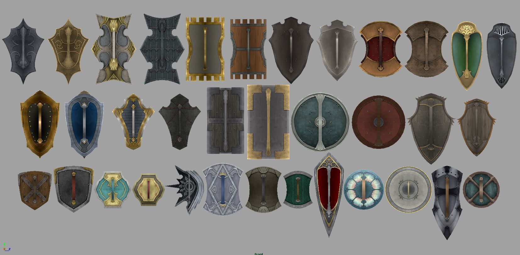 shield shields from legend of zelda Low-poly 3D model_1