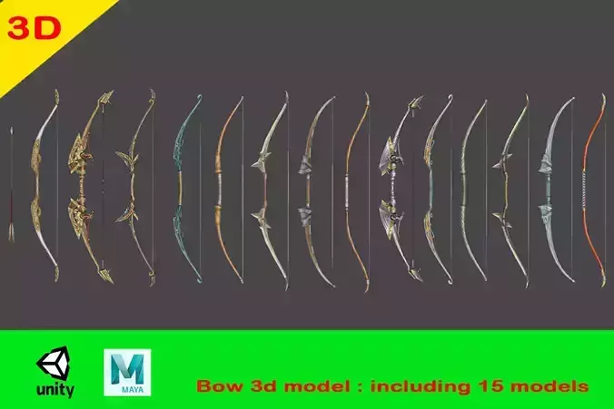 weapon bow Low-poly 3D model