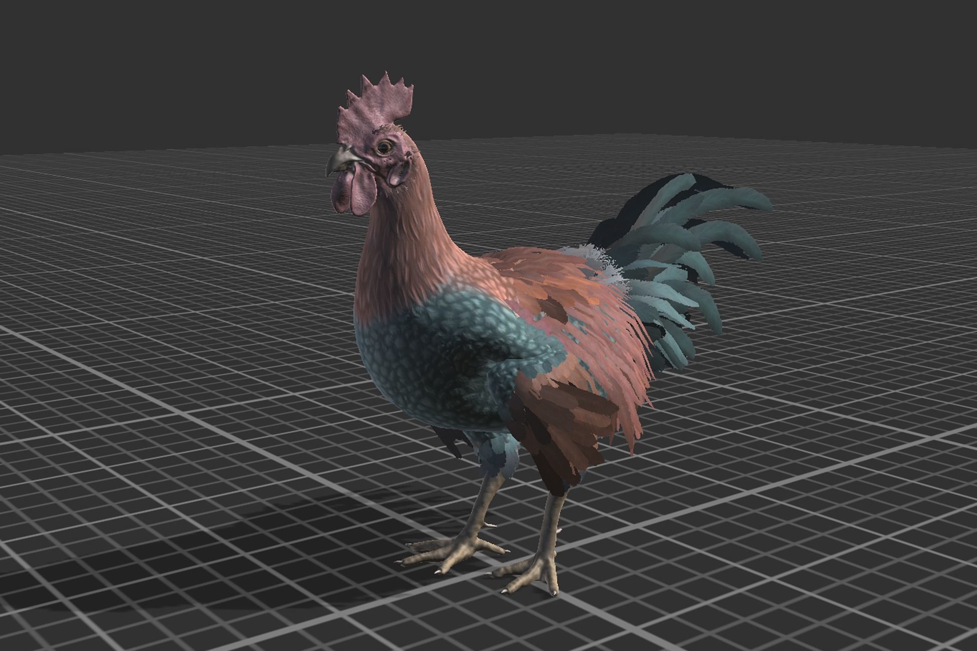 Pack of chickens Low-poly 3D model_7