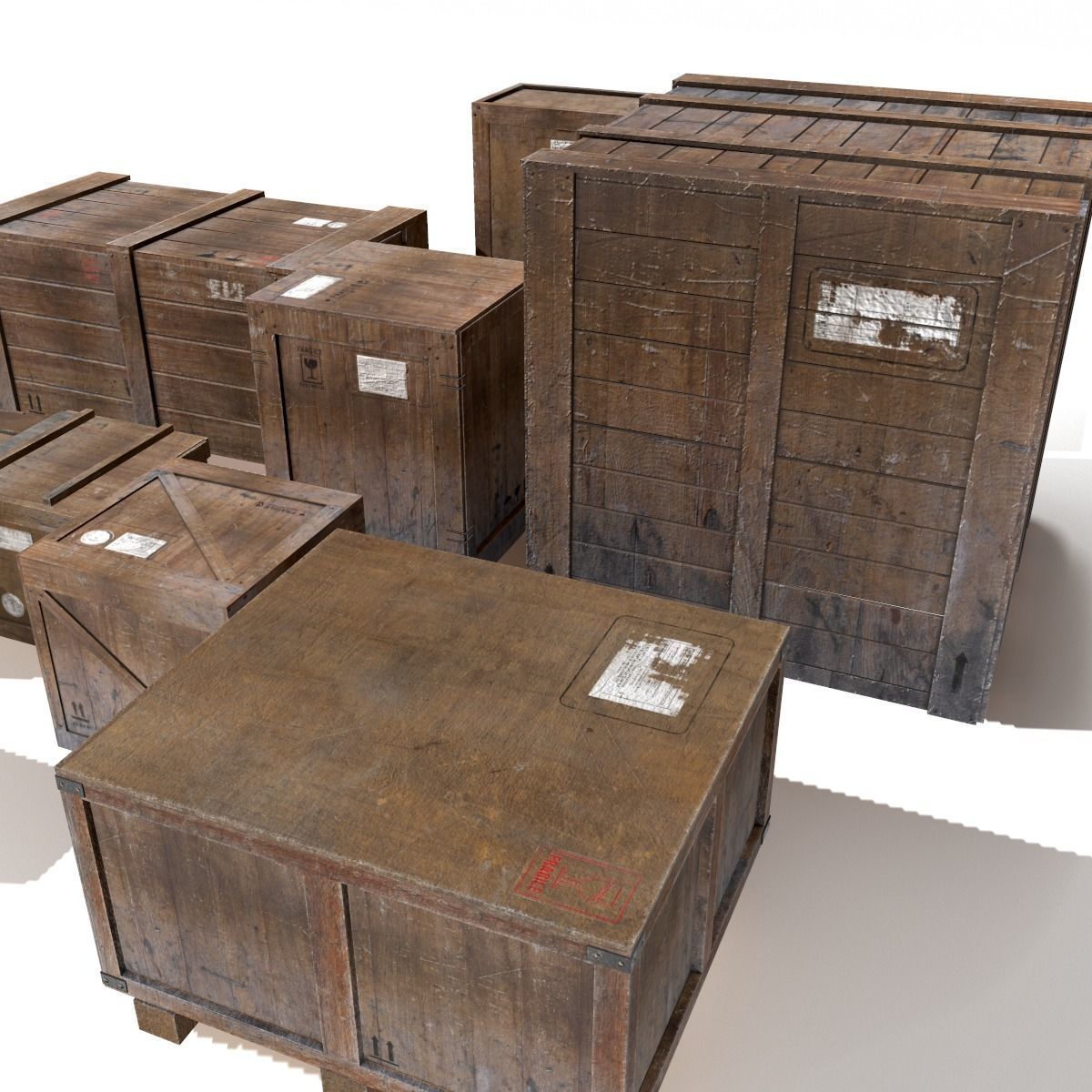 Transport crates Pack1 PBR Low-poly 3D model_25