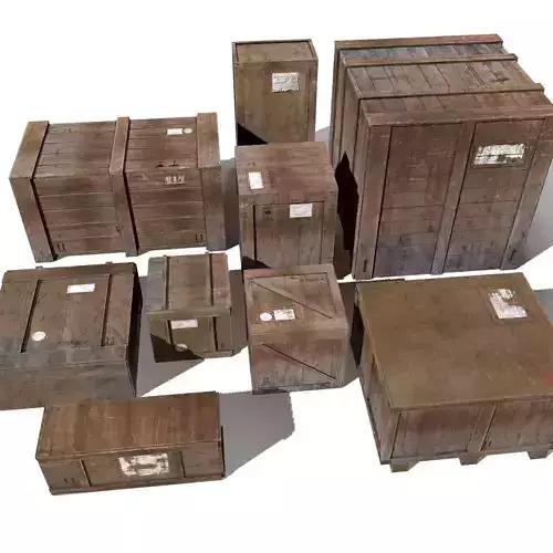 Transport crates Pack1 PBR Low-poly 3D model