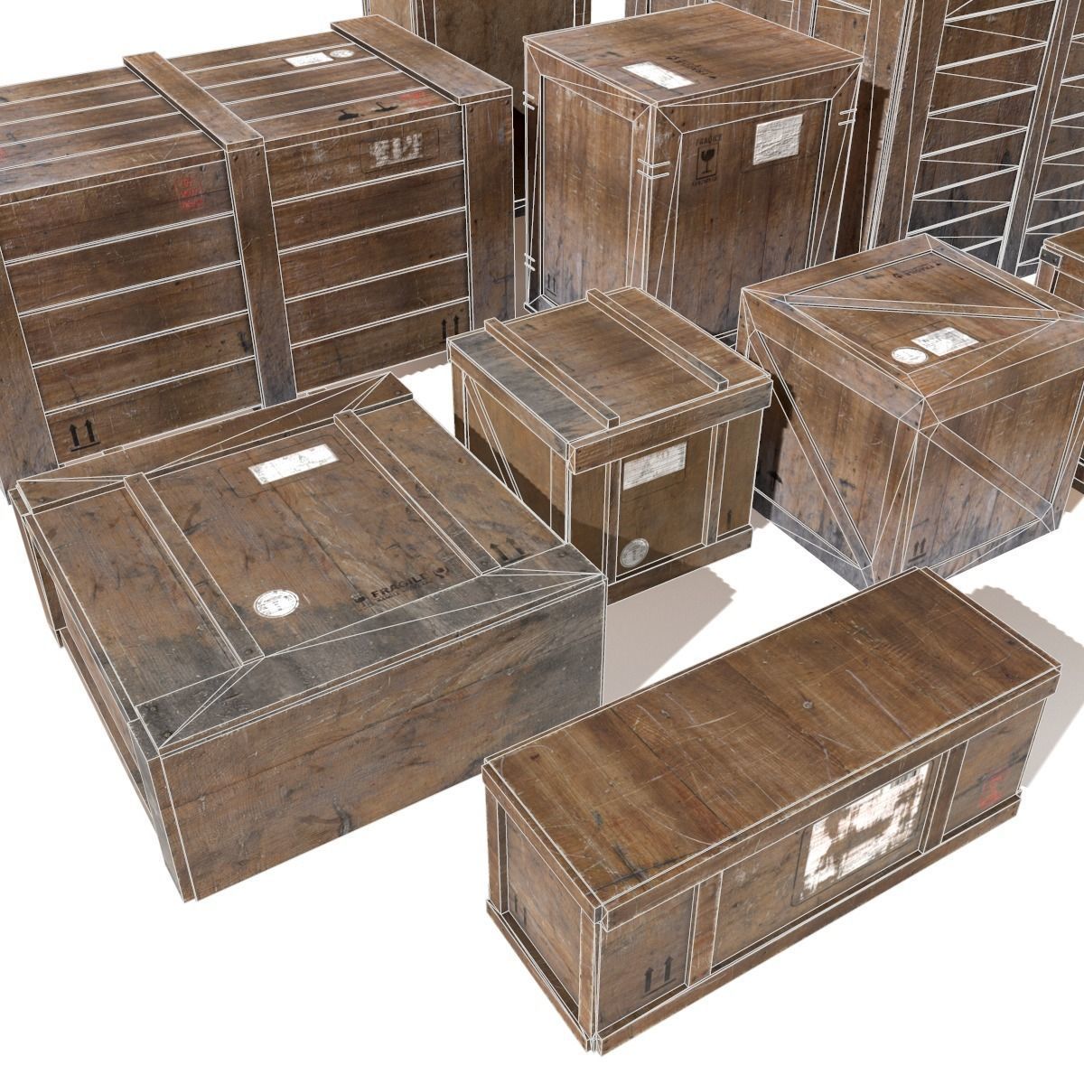 Transport crates Pack1 PBR Low-poly 3D model_28