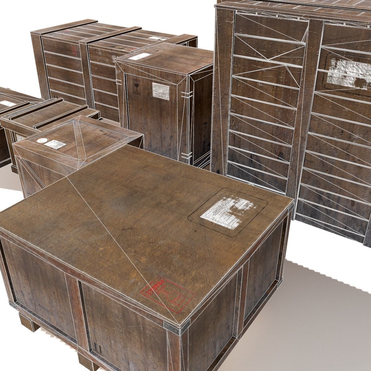 Transport crates Pack1 PBR Low-poly 3D model_29
