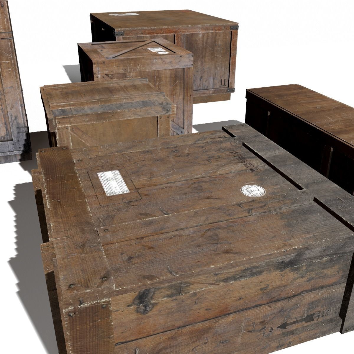 Transport crates Pack1 PBR Low-poly 3D model_26