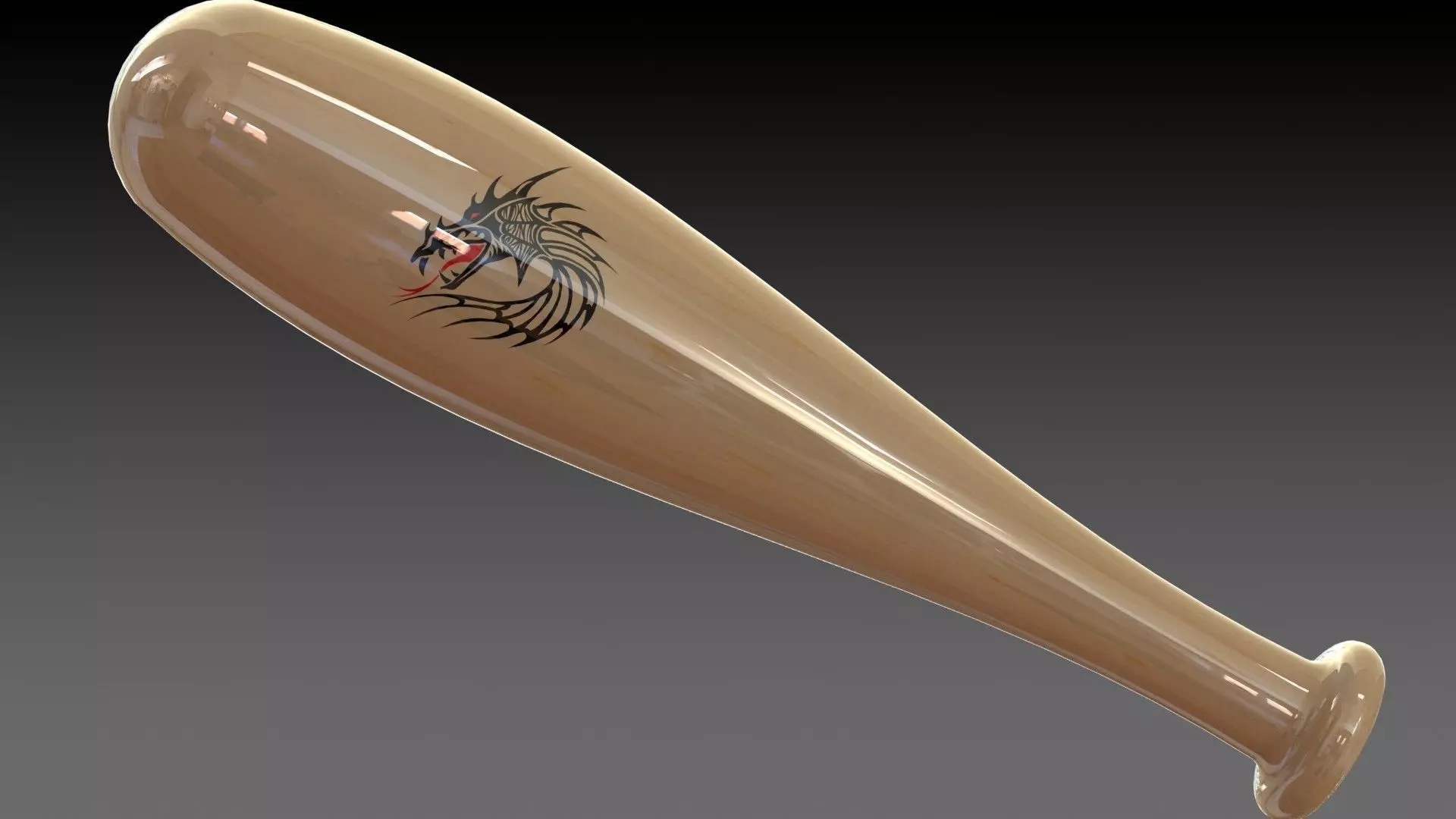 baseball bat with design Free 3D model