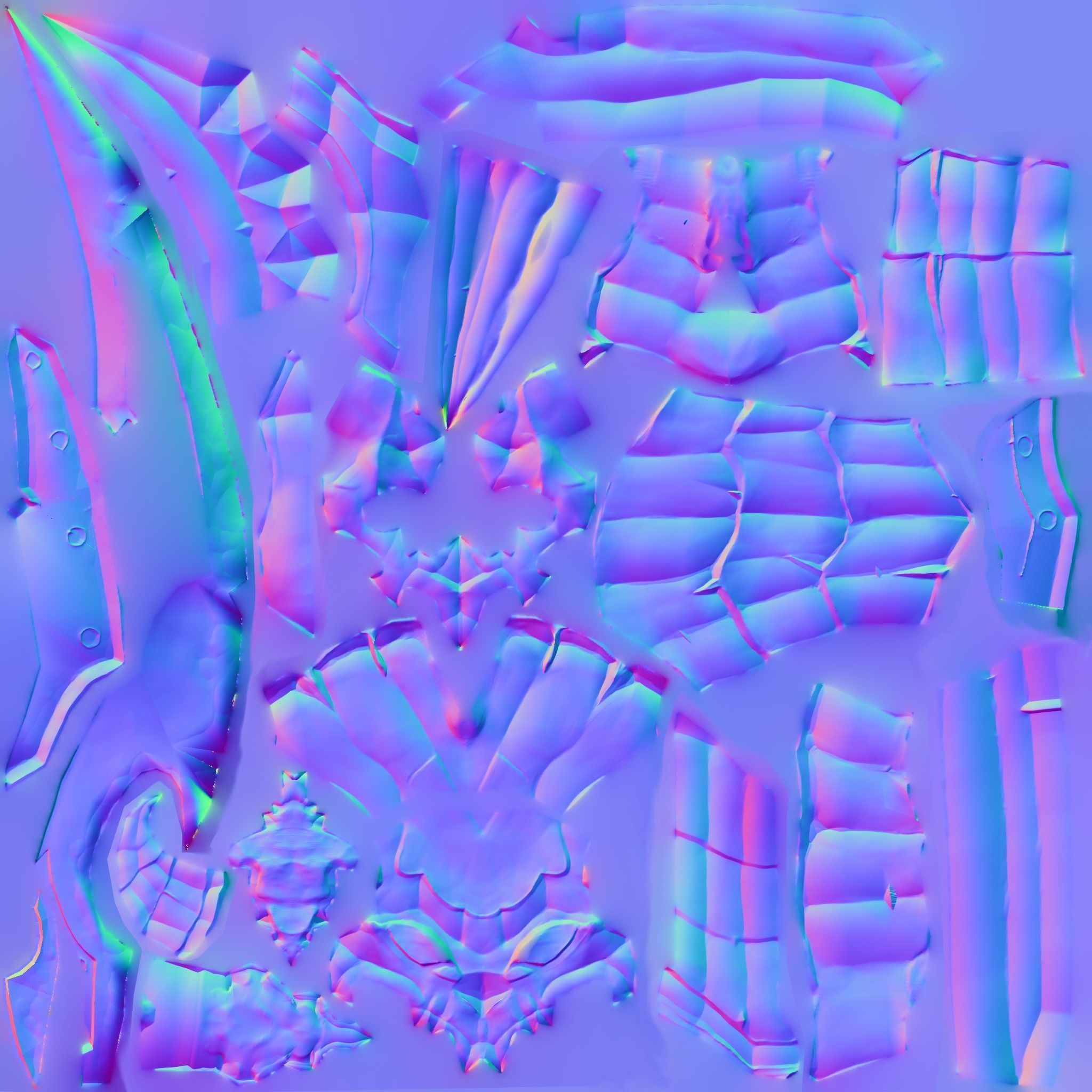 Game sword  Low-poly 3D model_1