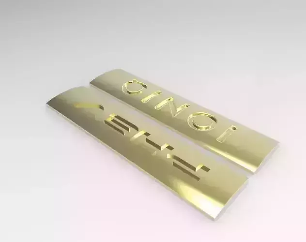 toyota pair of gold lettering Free 3D model