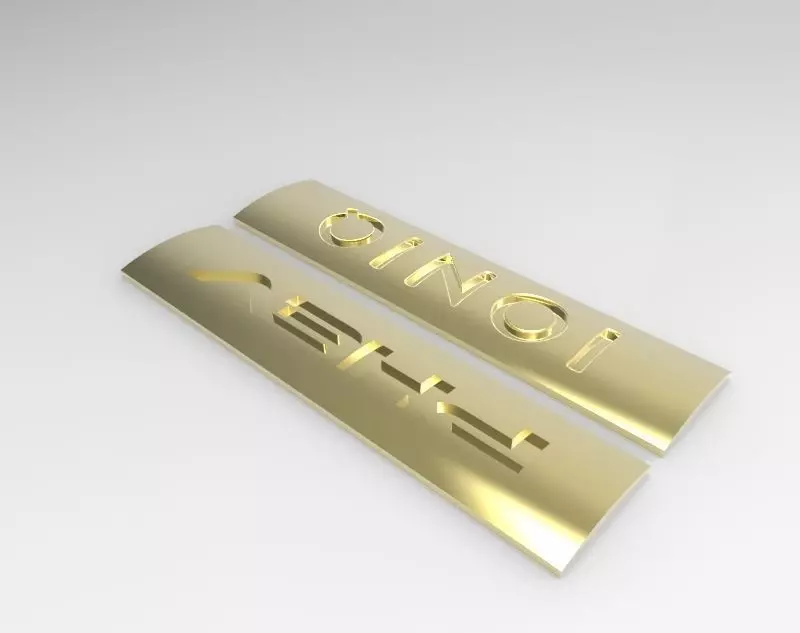 toyota pair of gold lettering Free 3D model_0