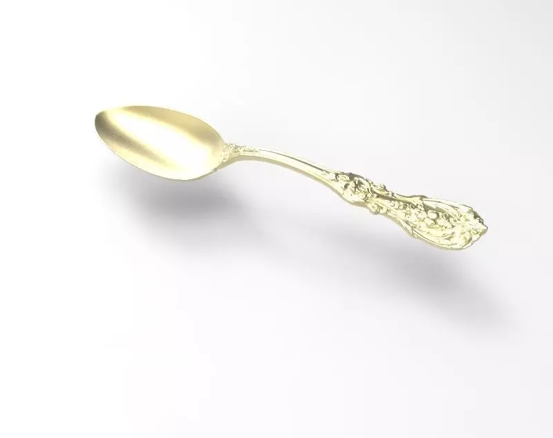 kitchen gold spoon Free 3D model_0