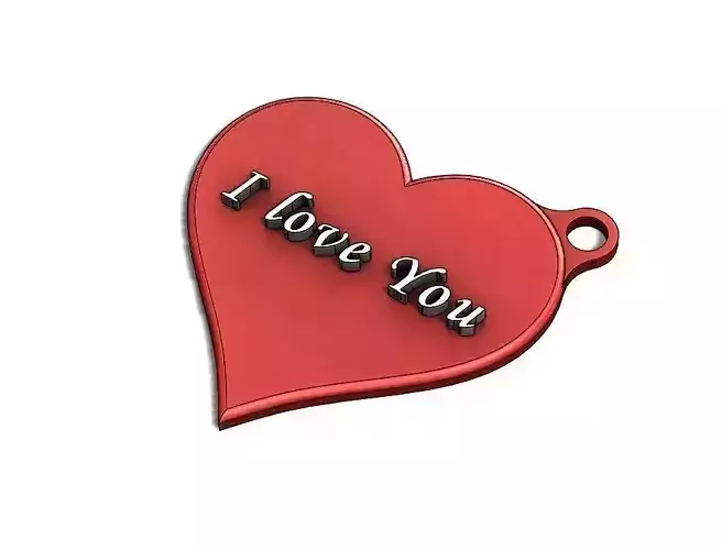 I love You keychain heart shape custom inscription available