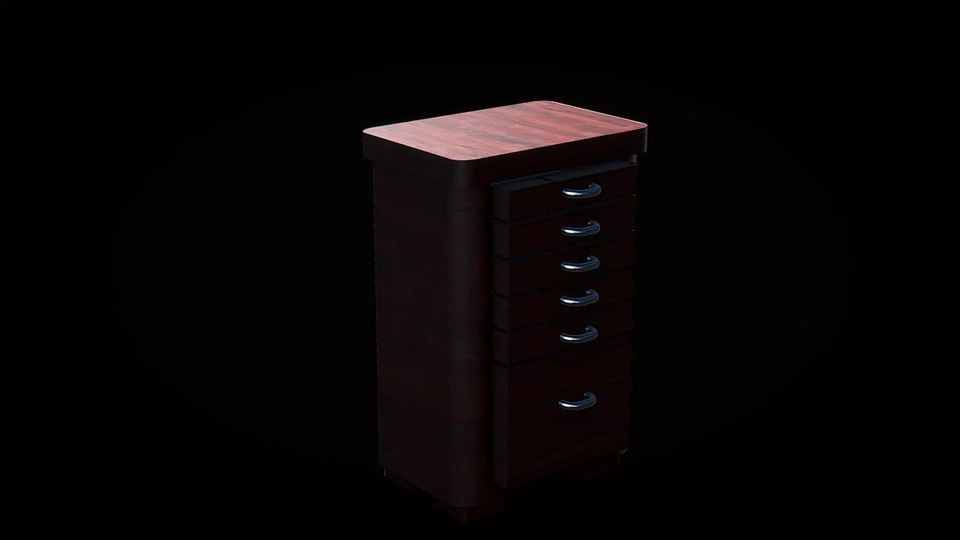 tall wooden dresser 3D model_0