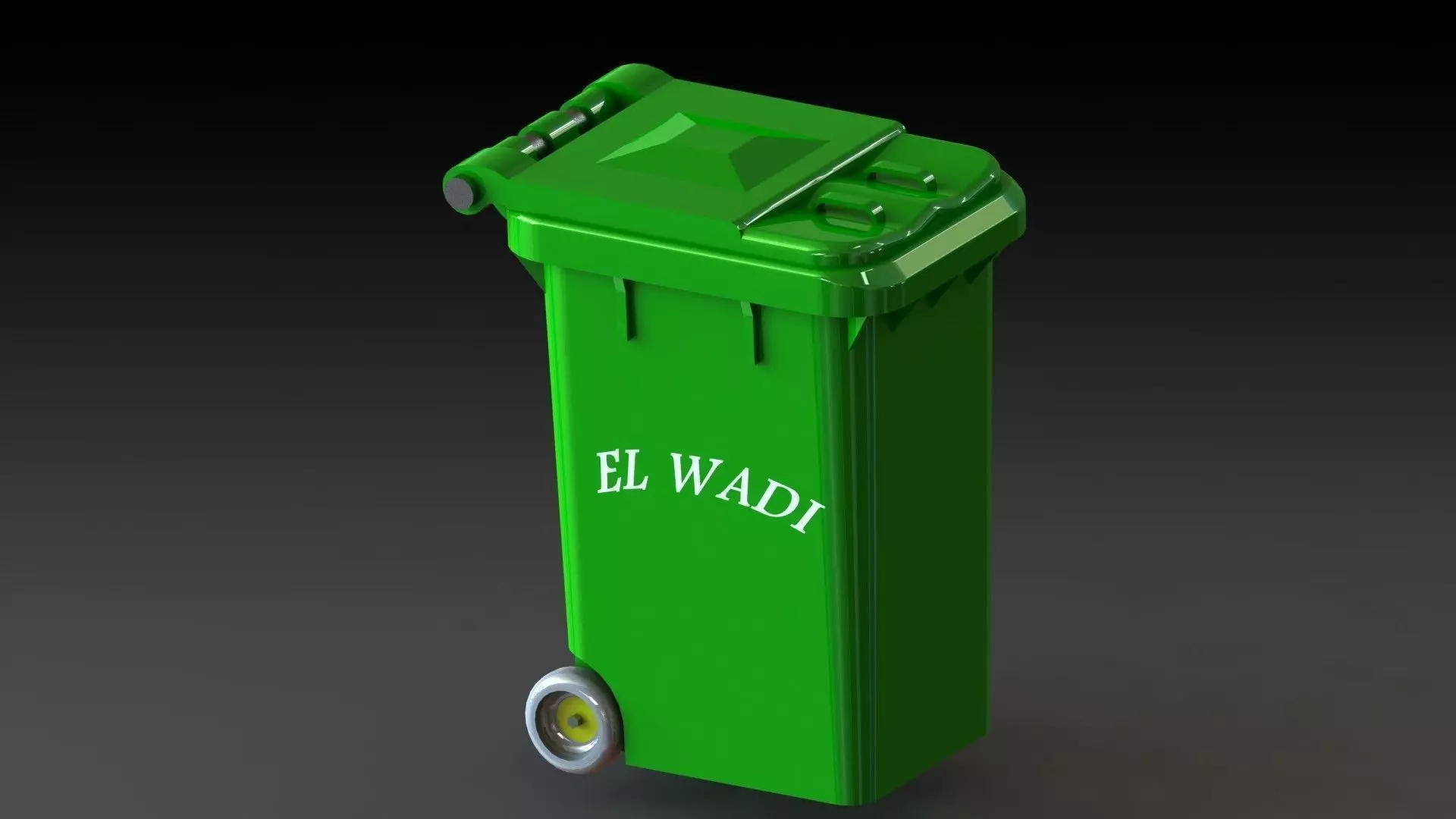trash garbage can on wheels Free 3D model