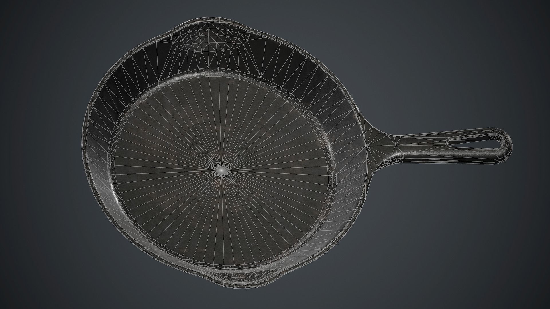 Cast Iron Frying Pan PBR Game Ready Low-poly 3D model_20