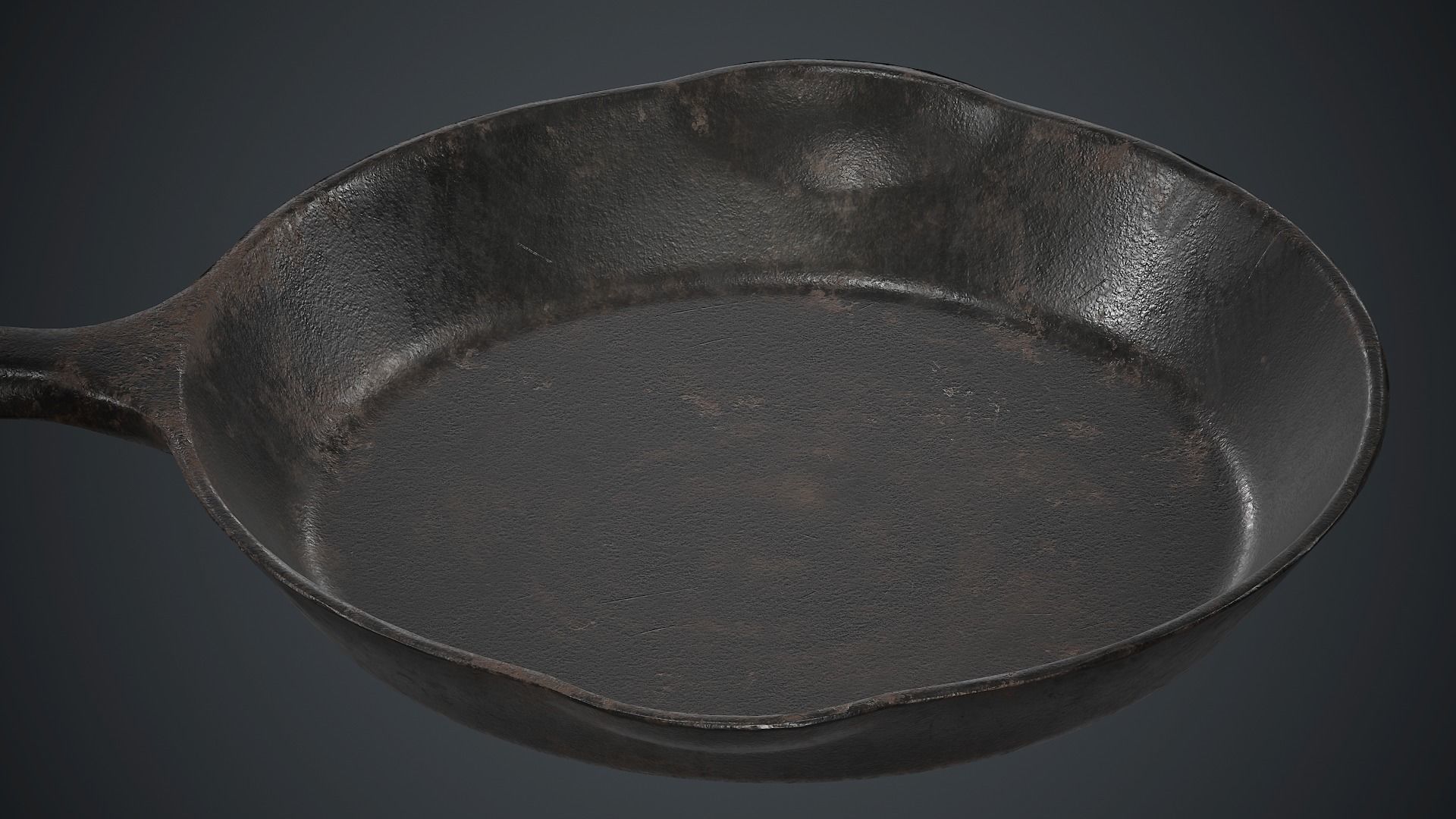 Cast Iron Frying Pan PBR Game Ready Low-poly 3D model_15
