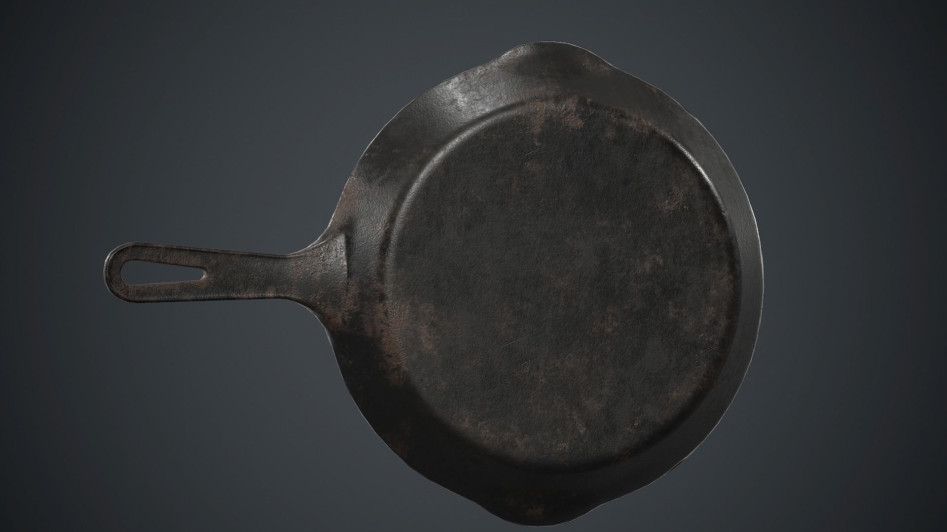 Cast Iron Frying Pan PBR Game Ready Low-poly 3D model_16