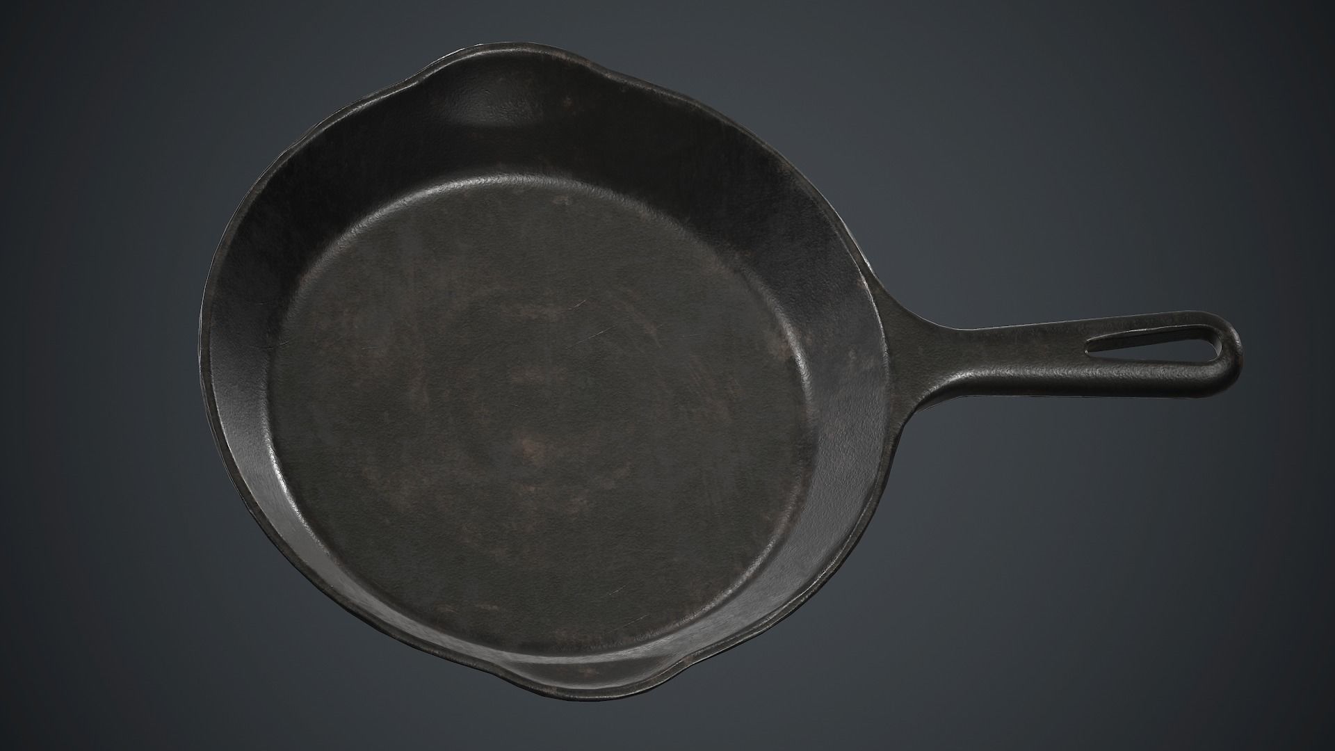 Cast Iron Frying Pan PBR Game Ready Low-poly 3D model_19