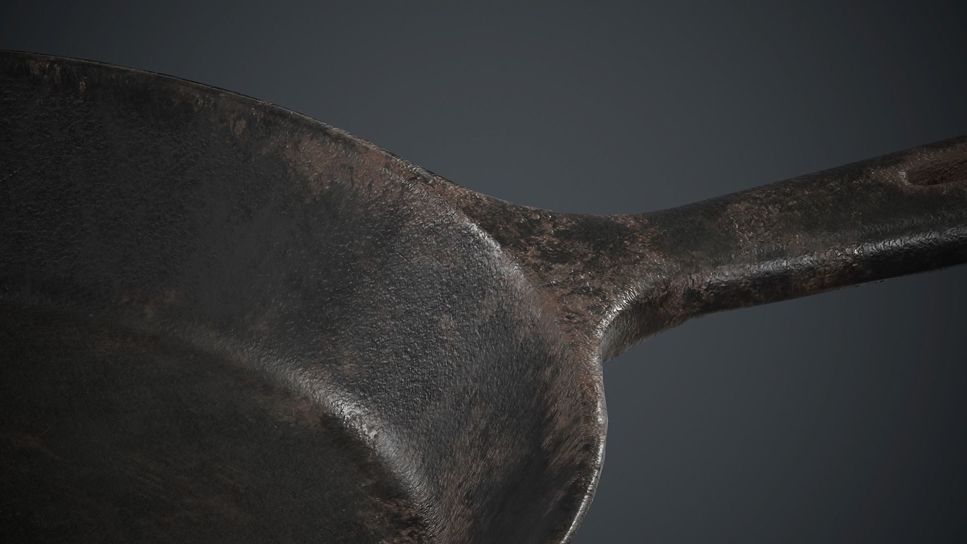 Cast Iron Frying Pan PBR Game Ready Low-poly 3D model_12