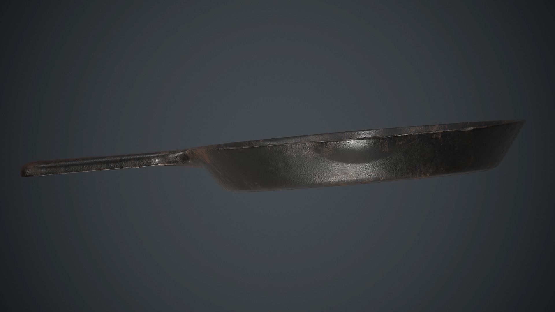 Cast Iron Frying Pan PBR Game Ready Low-poly 3D model_17