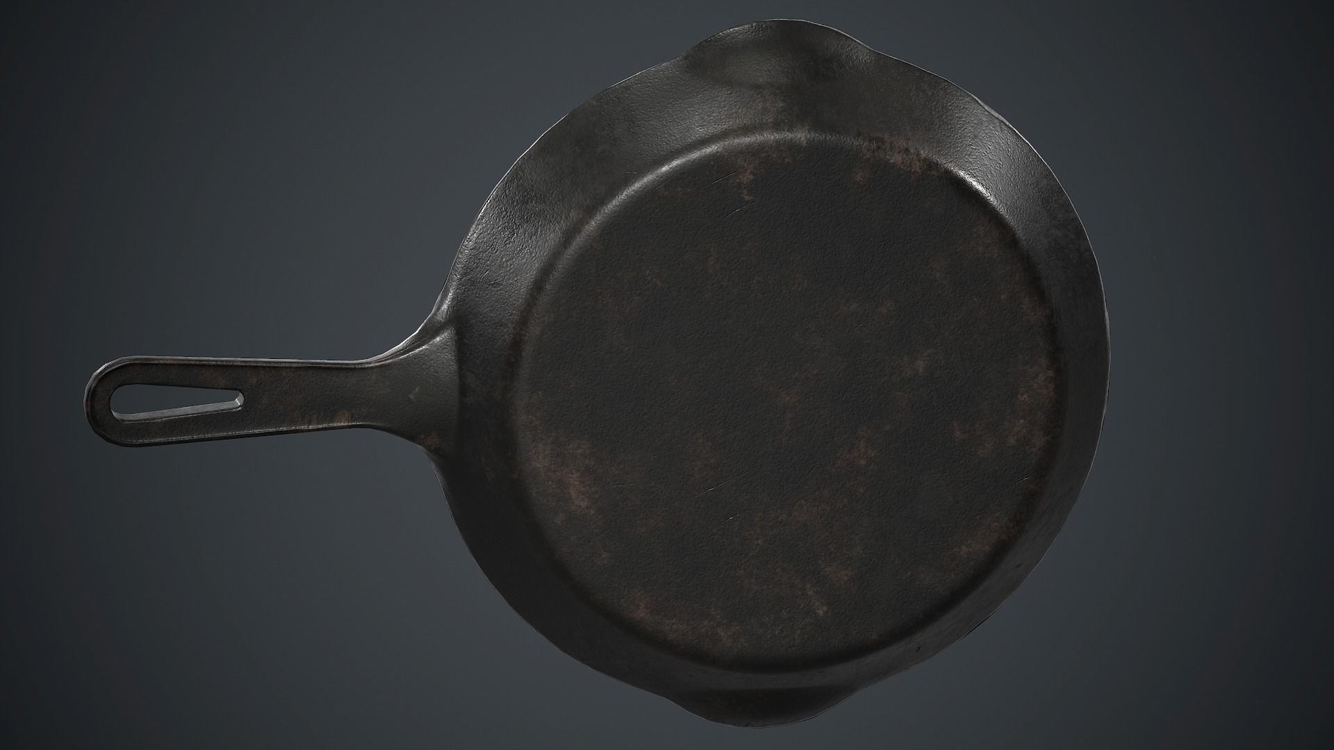 Cast Iron Frying Pan PBR Game Ready Low-poly 3D model_18